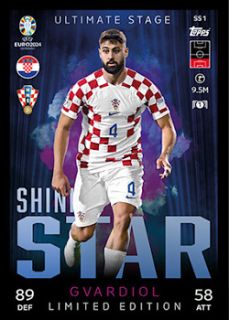 Josko Gvardiol Croatia Topps Match Attax EURO 2024 Shining Star Limited Edition #SSLE1
